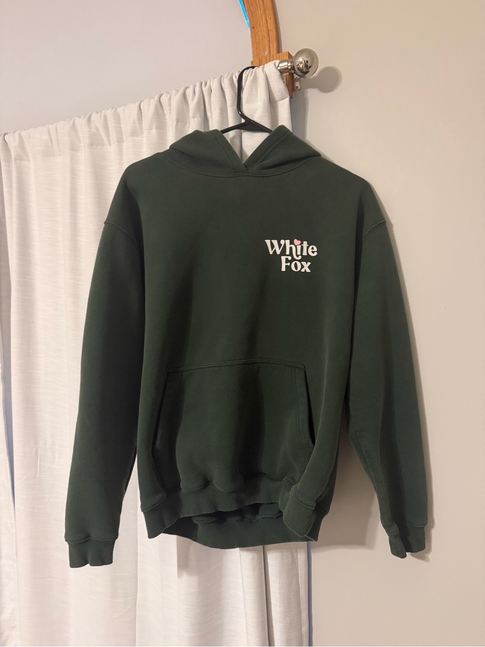 White Fox Dark Green Hoodie